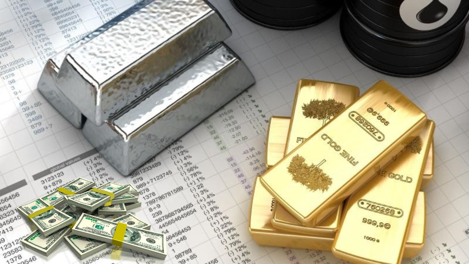 انخفاض أسعار الذهب والفضة وارتفاع النفط عالميا